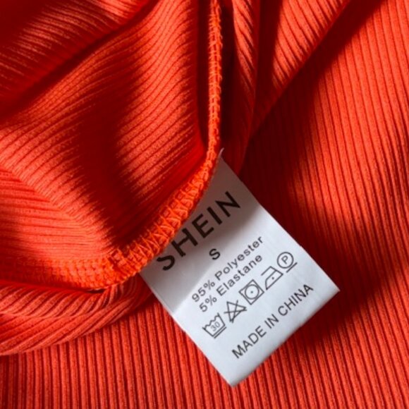 2/$30 Shein Long-Sleeve Orange Top Ladies Junior Size S - Picture 6 of 8